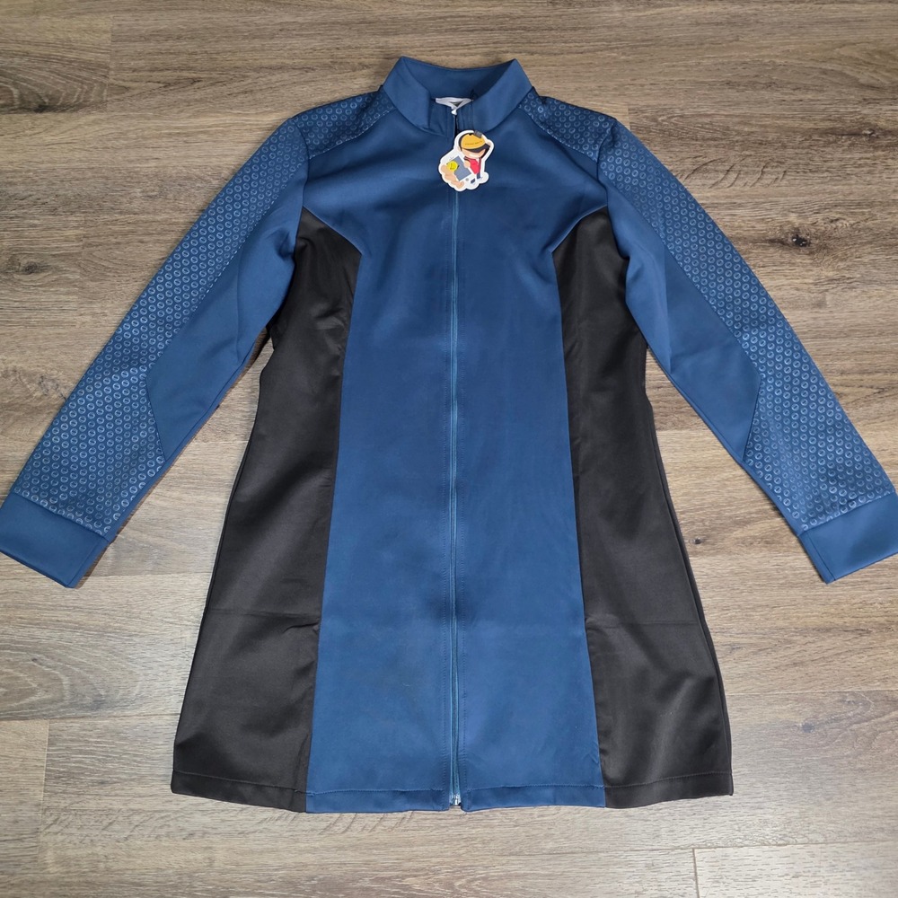Cosermart Womens L Star Trek Discovery Science Officer Jacket Blue Black Zip Up